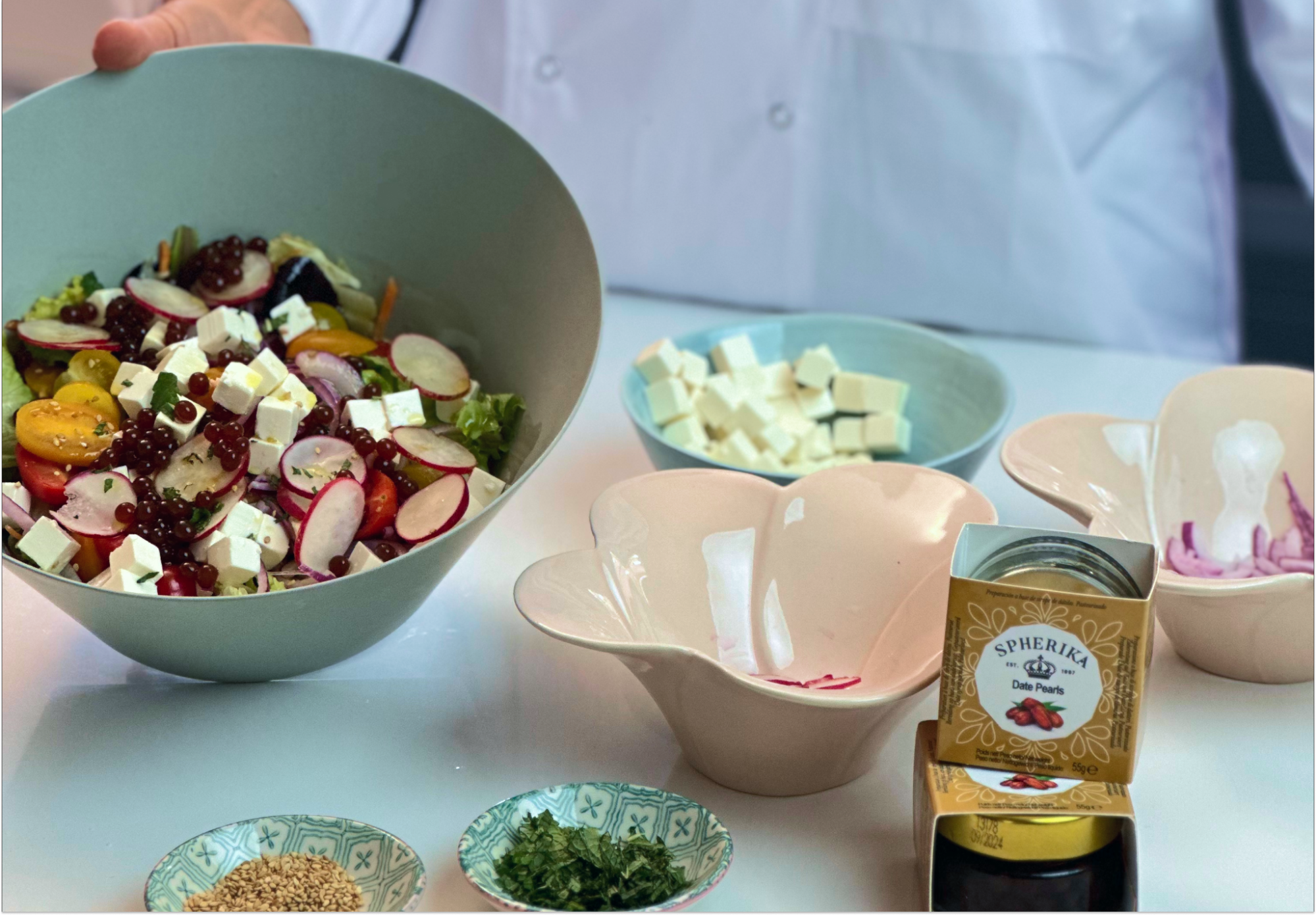 Mediterranean Salad with Spherika Date Spheres
