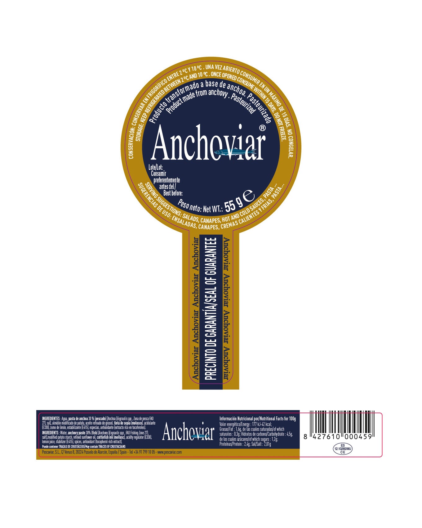 ANCHOVIAR, esferas de anchova 55g