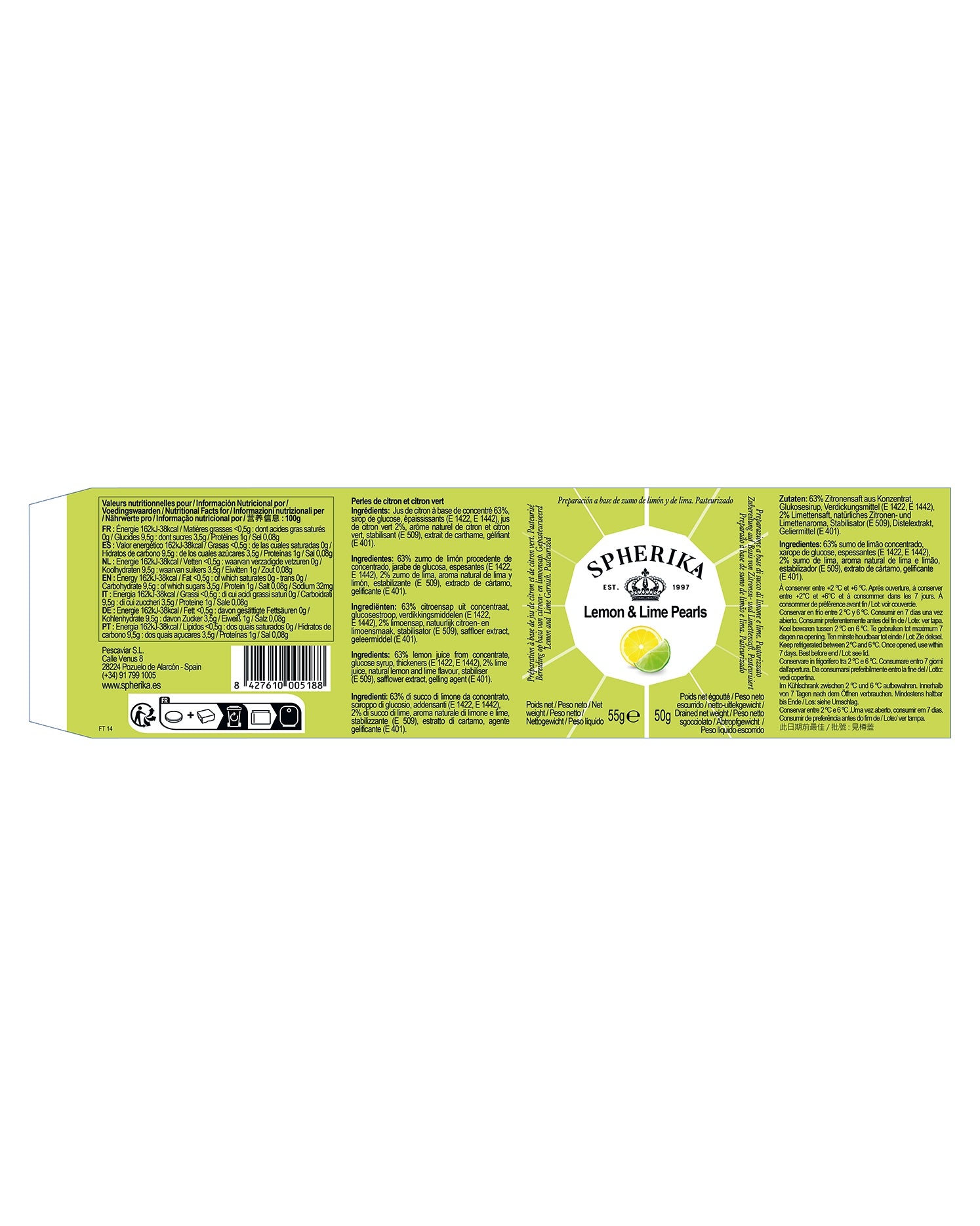SPHERIKA, esferas de lima y limón 55g