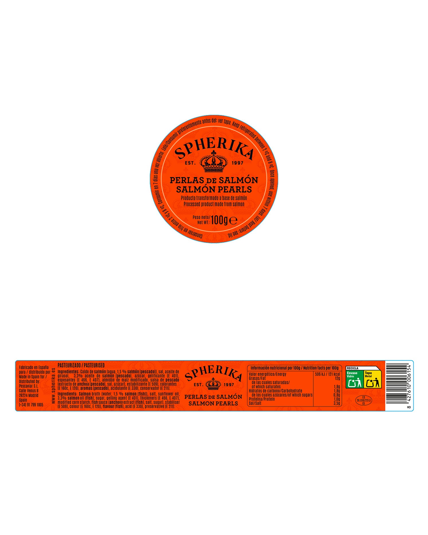 SPHERIKA, esferas de salmão 100g