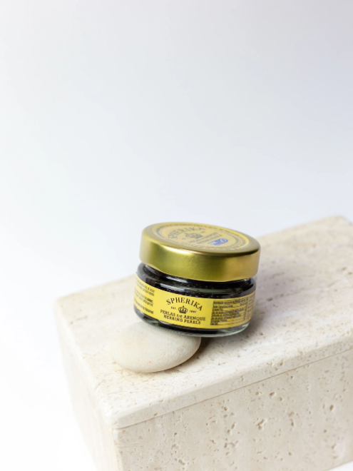 SPHERIKA, esferas de arenque defumado preto