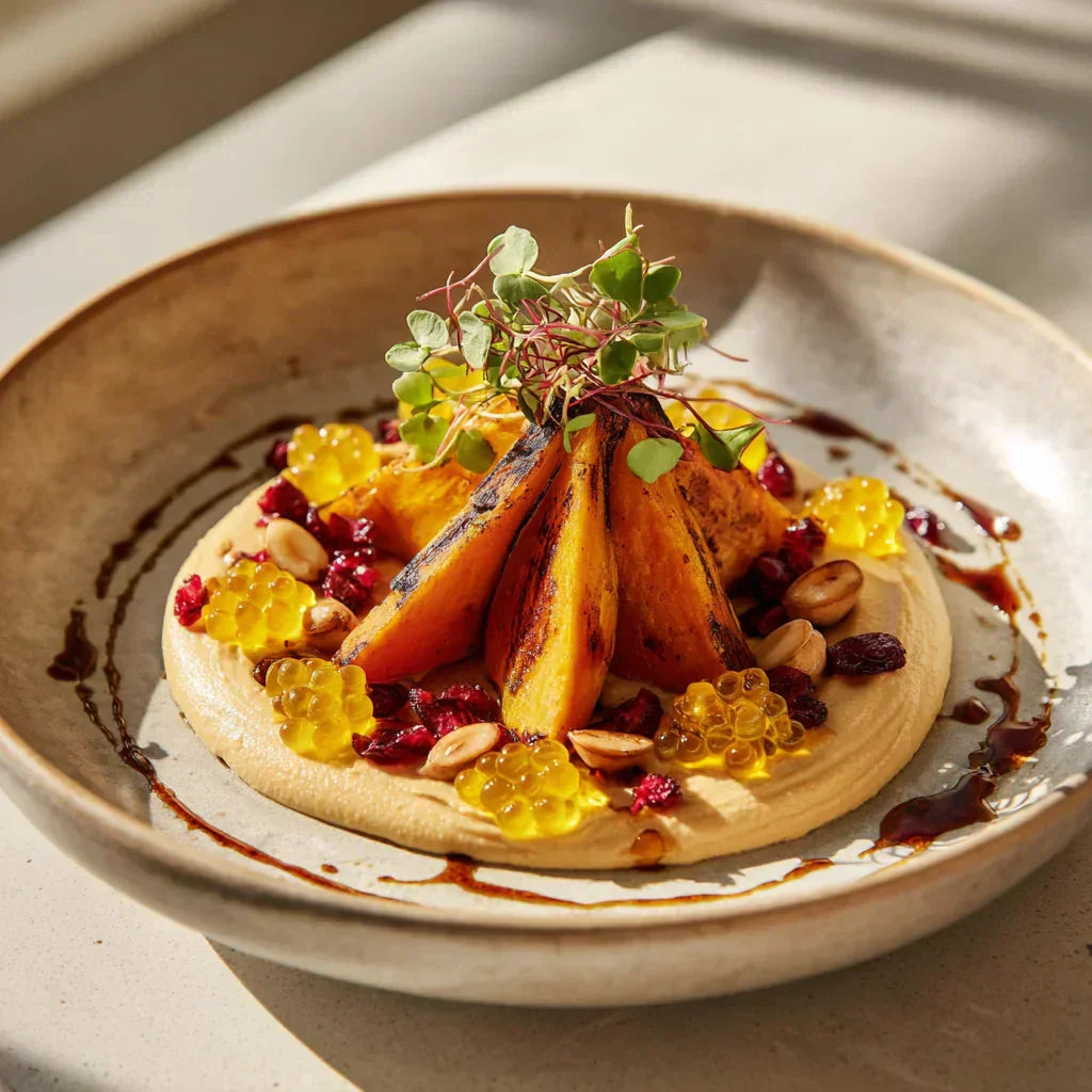 Boniato asado con tahini