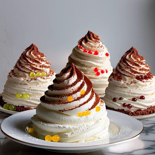 Crema chantilly con esferas de frutas