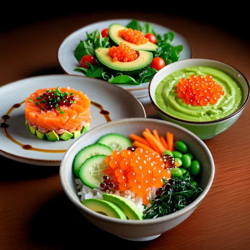 Dieta saludable con caviar