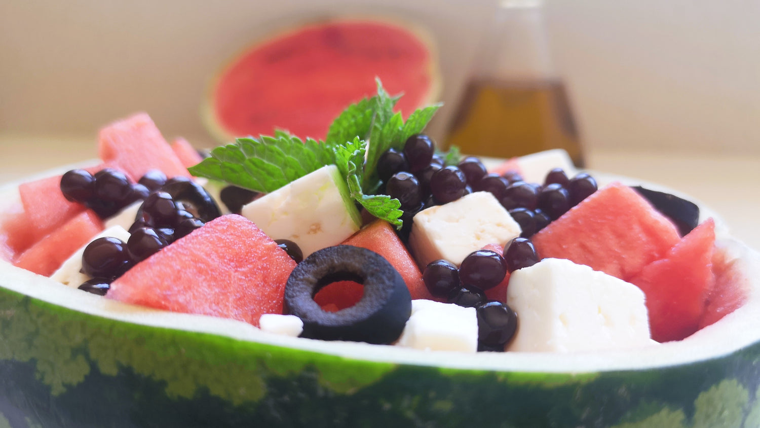 ENSALADA DE SANDÍA CON PERLAS SPHERIKA DE VINAGRE DE MÓDENA