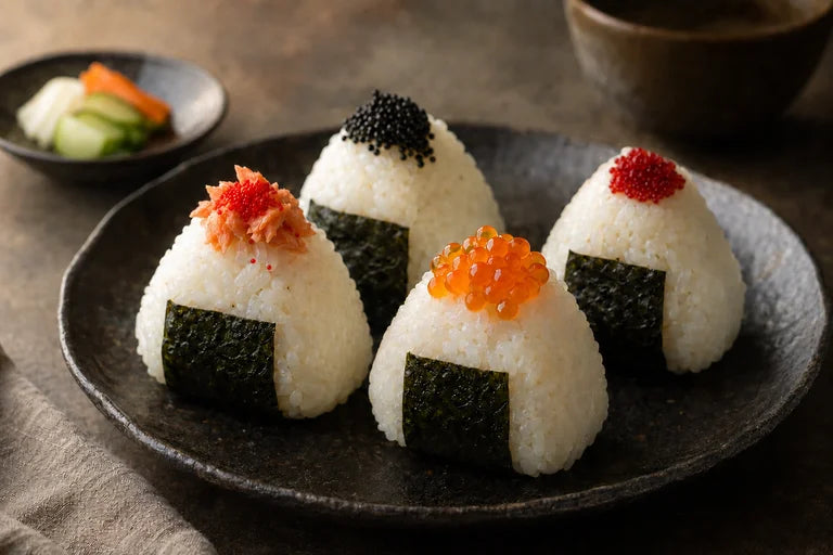 Onigiris con perlas de pescado Spherika: 4 versiones gourmet