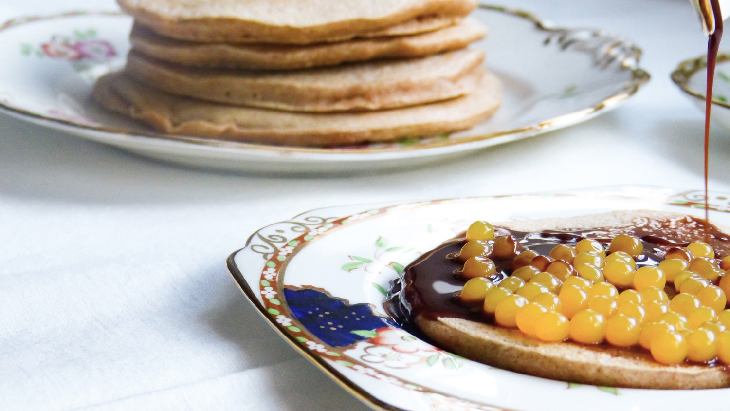 TORTITAS SIN LECHE CON PERLAS DE FRUTA DE LA PASIÓN