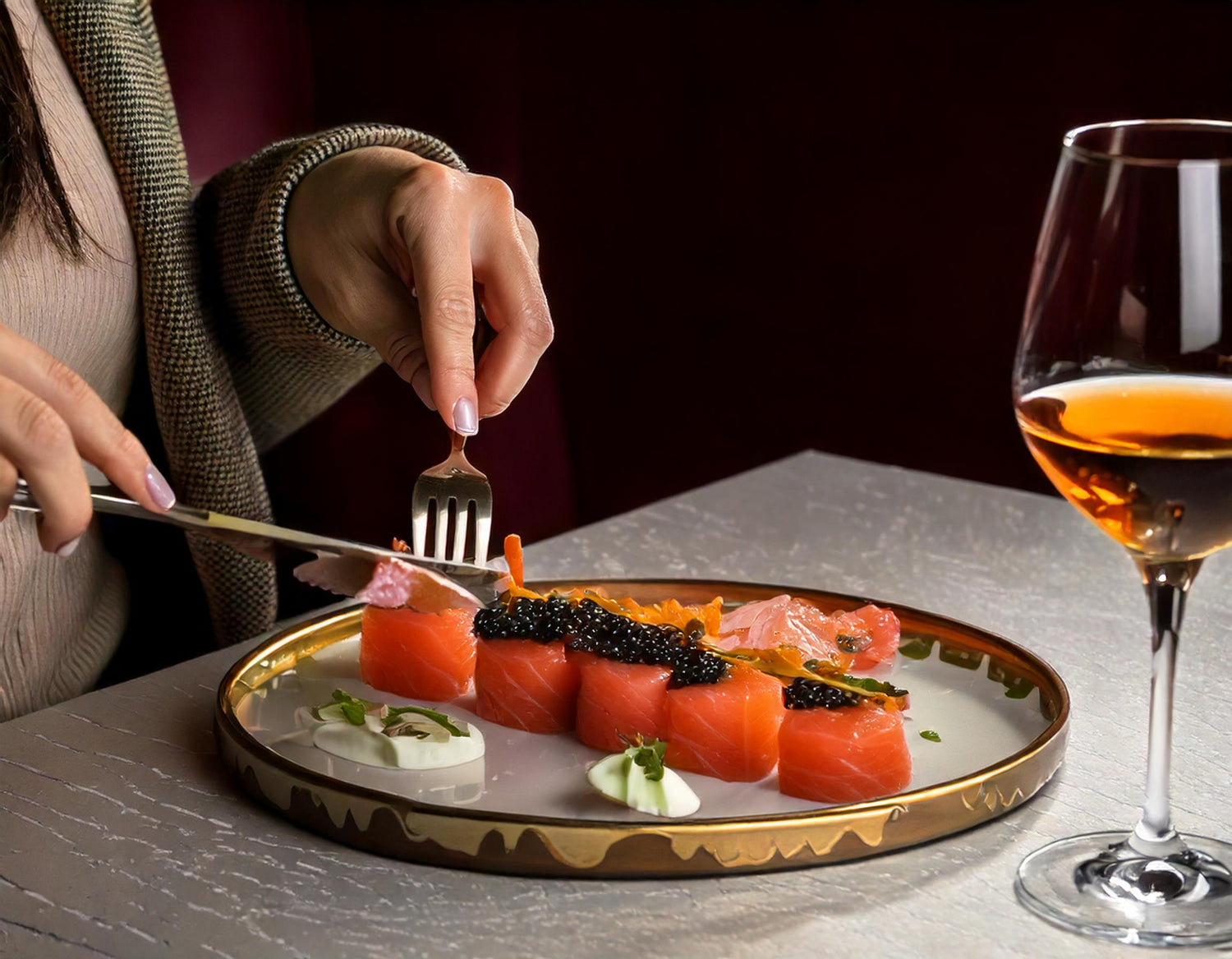 Vino y caviar