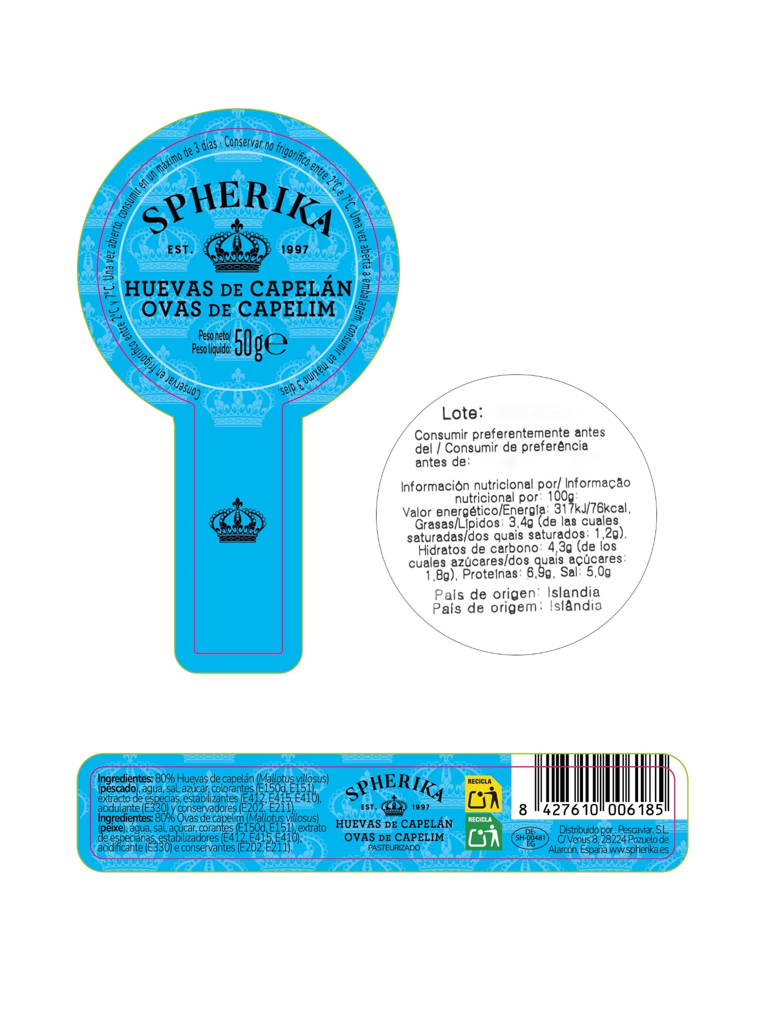 SPHERIKA, huevas negras de capelán