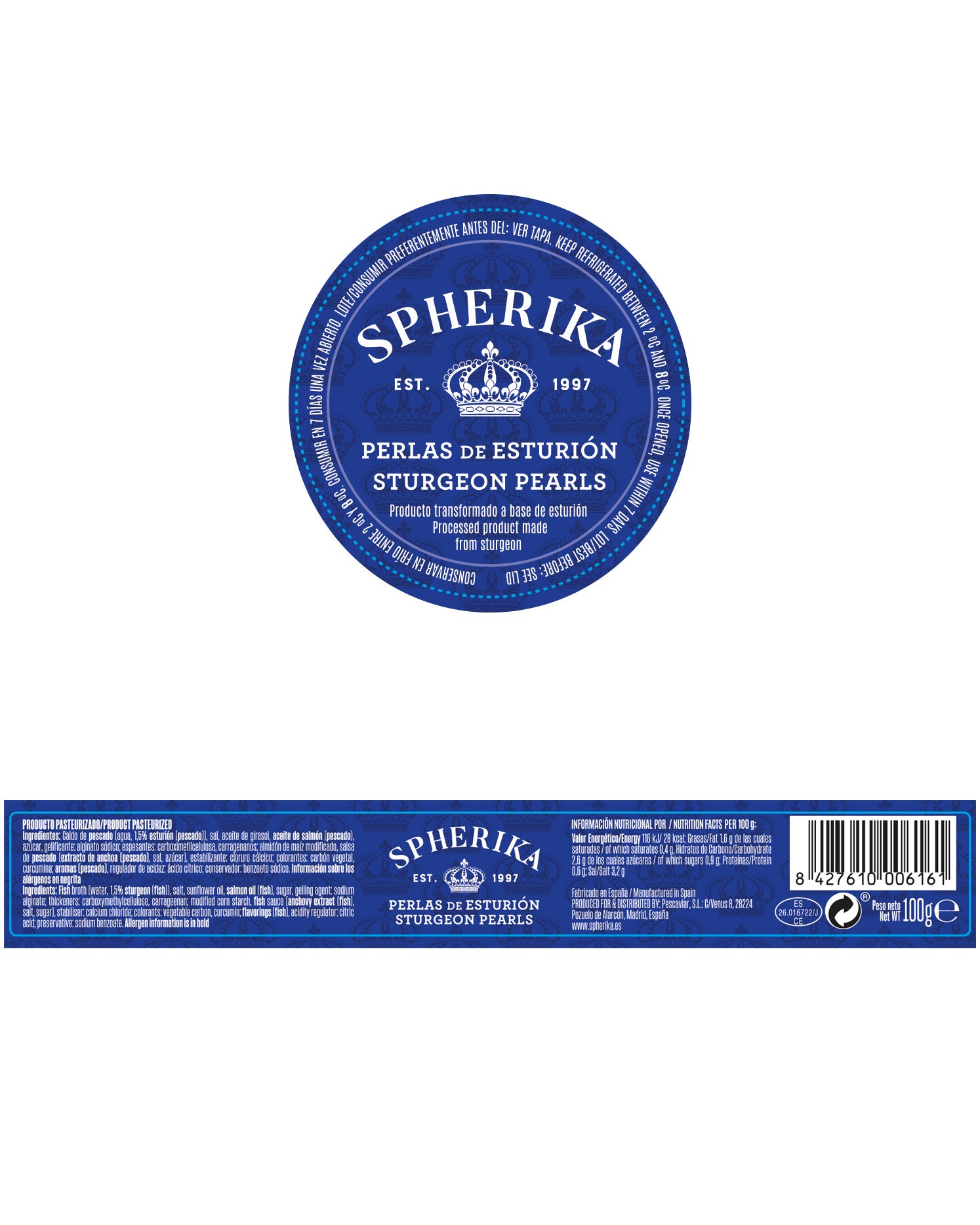 SPHERIKA, esferas de esturión 100g